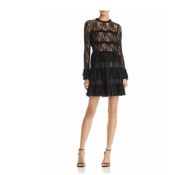 chinese dress ladies Bailey Lace Trim Crystal Net Cutout Long Sleeve Gown (Archive Sale) main image 0